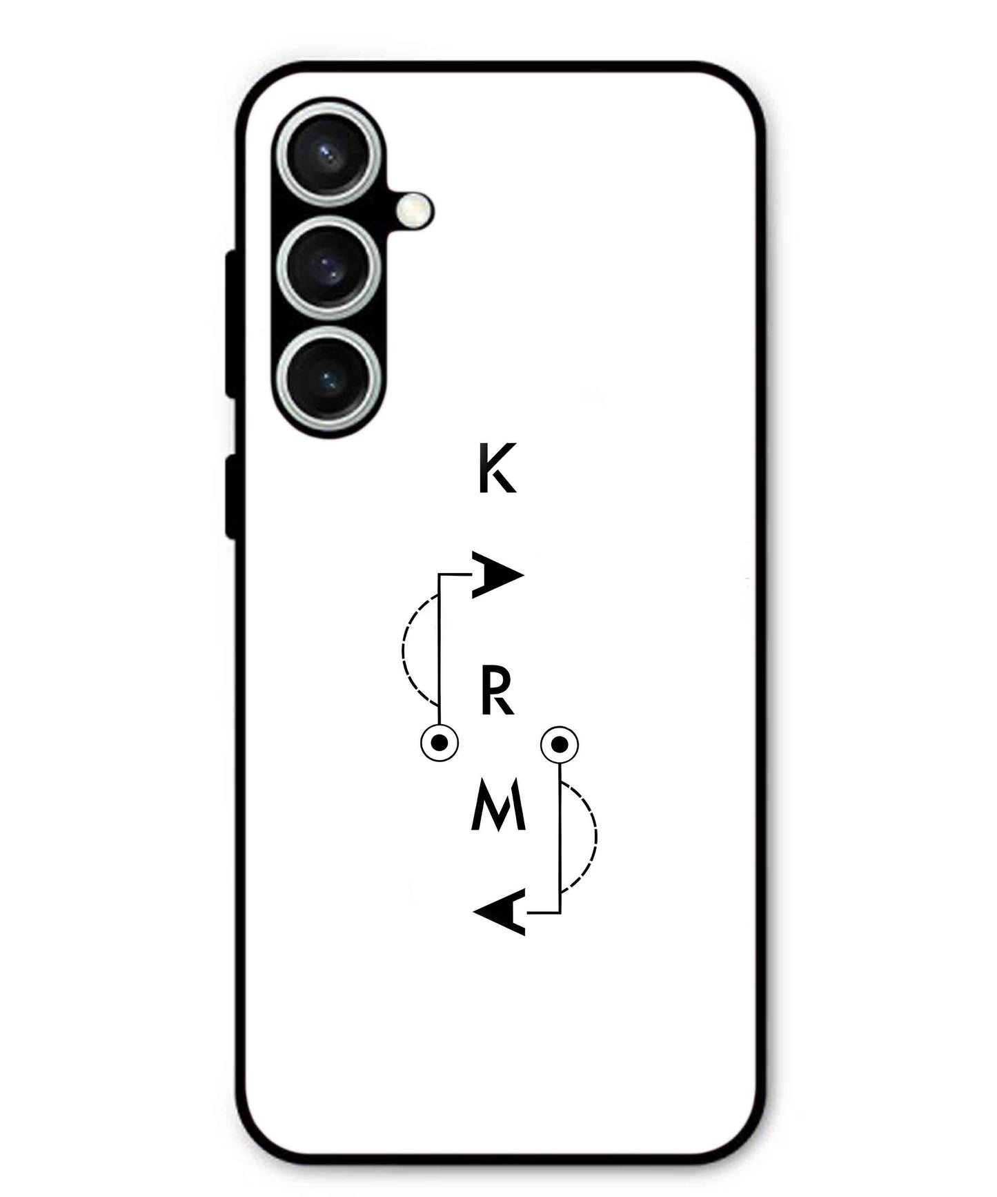 Karma Aesthetic Metal Back Cover Phone Case for Samsung Galaxy S24 Fe