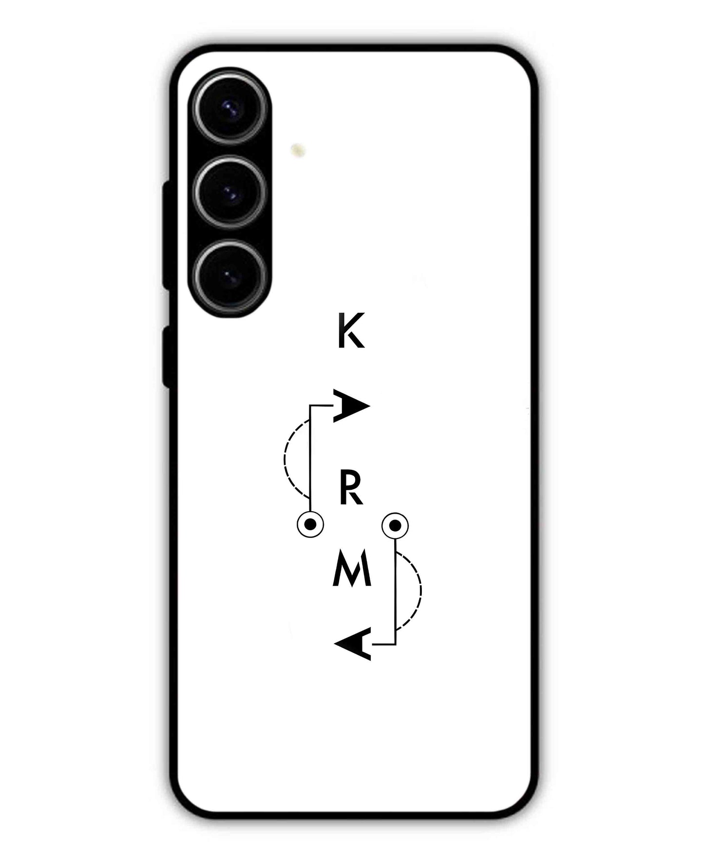 Karma Aesthetic Metal Back Cover Phone Case for Samsung Galaxy S24 Plus