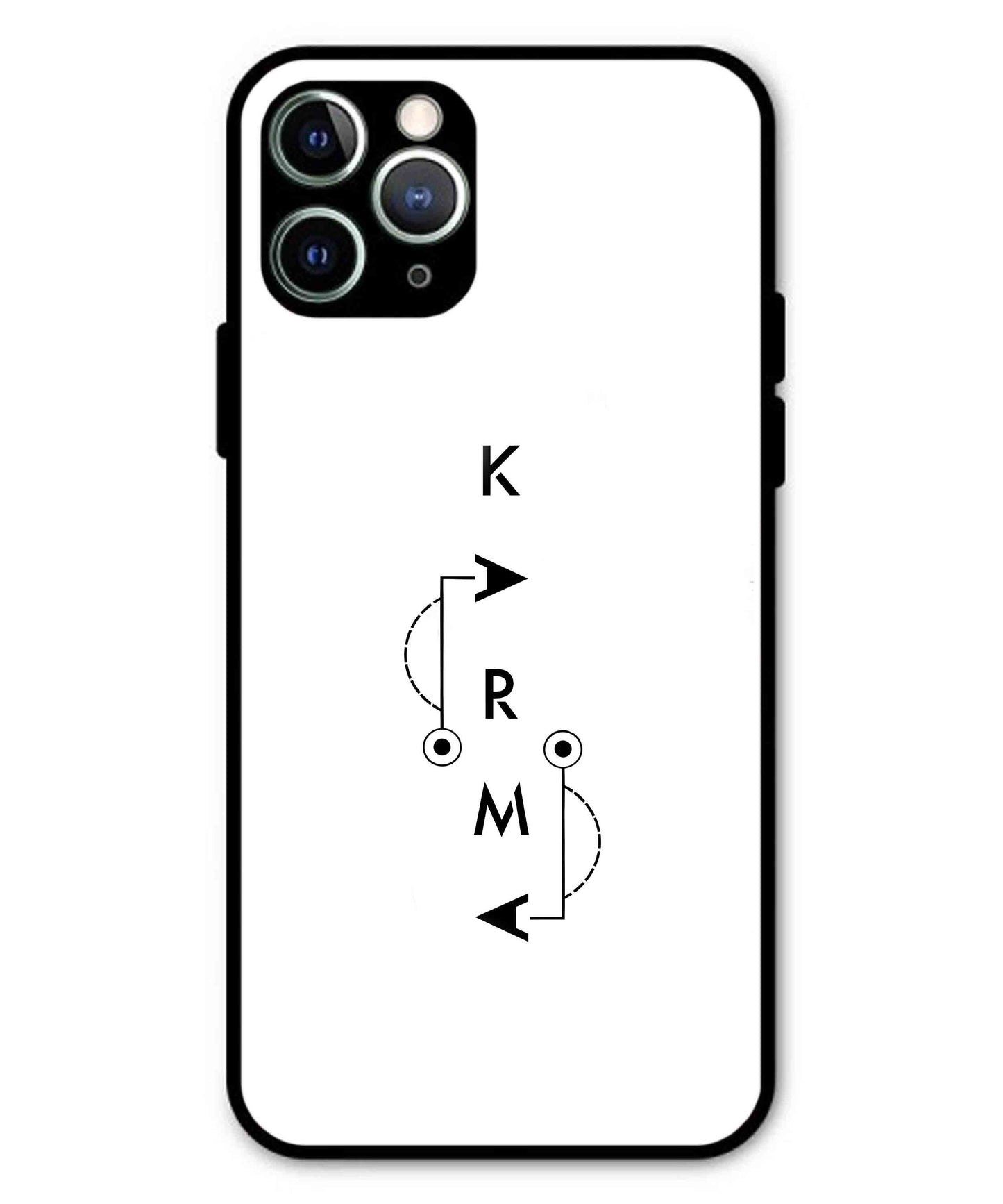 Karma Aesthetic Metal Back Cover Phone Case for iPhone 11 Pro Max
