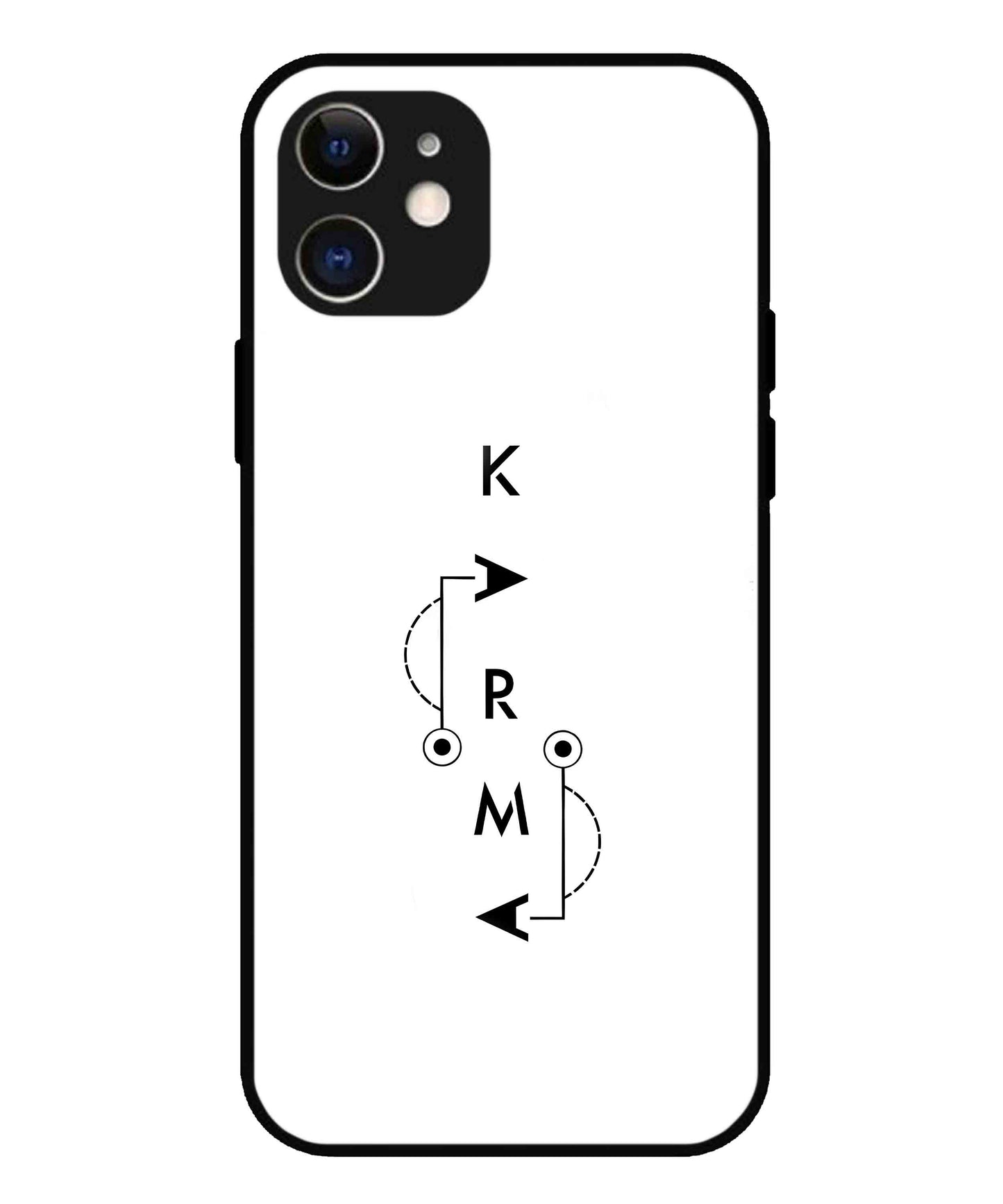 Karma Aesthetic Metal Back Cover Phone Case for iPhone 12