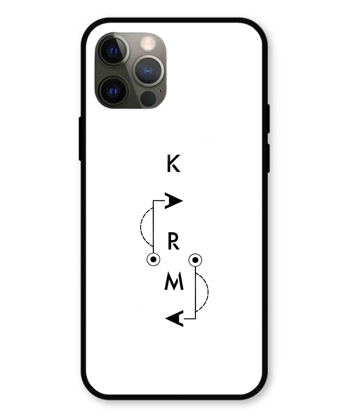 Karma Aesthetic Metal Back Cover Phone Case for iPhone 12 Pro