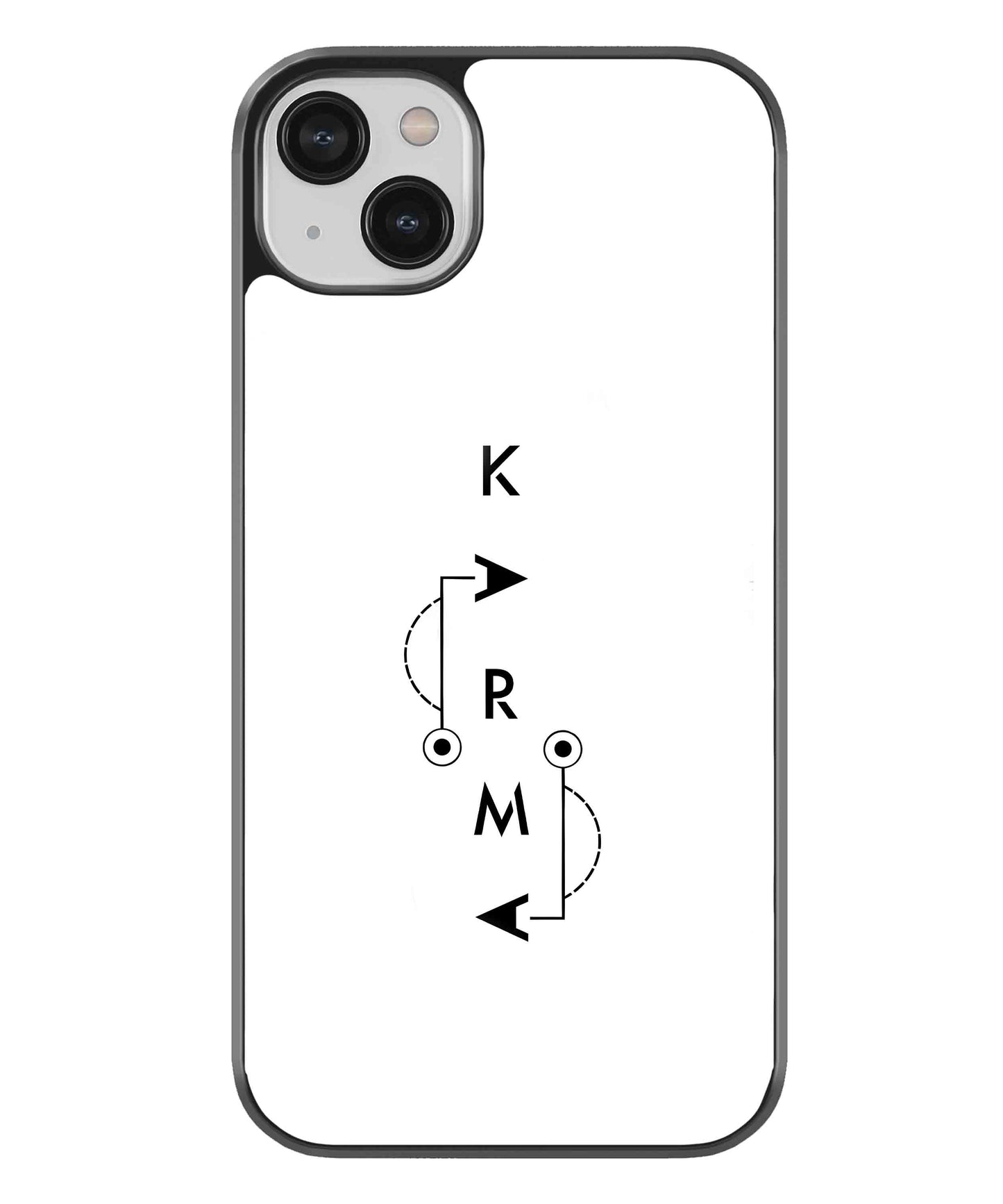 Karma Aesthetic Metal Back Cover Phone Case for iPhone 13