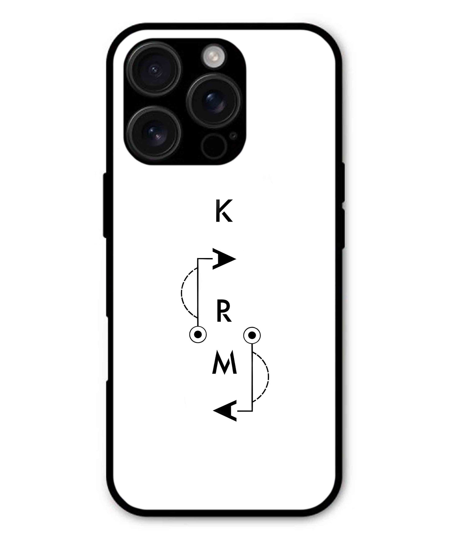 Karma Aesthetic Metal Back Cover Phone Case for iPhone 13 Pro