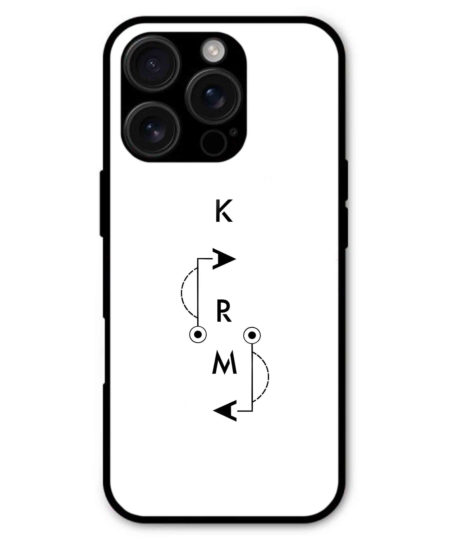 Karma Aesthetic Metal Back Cover Phone Case for iPhone 16 ProMax