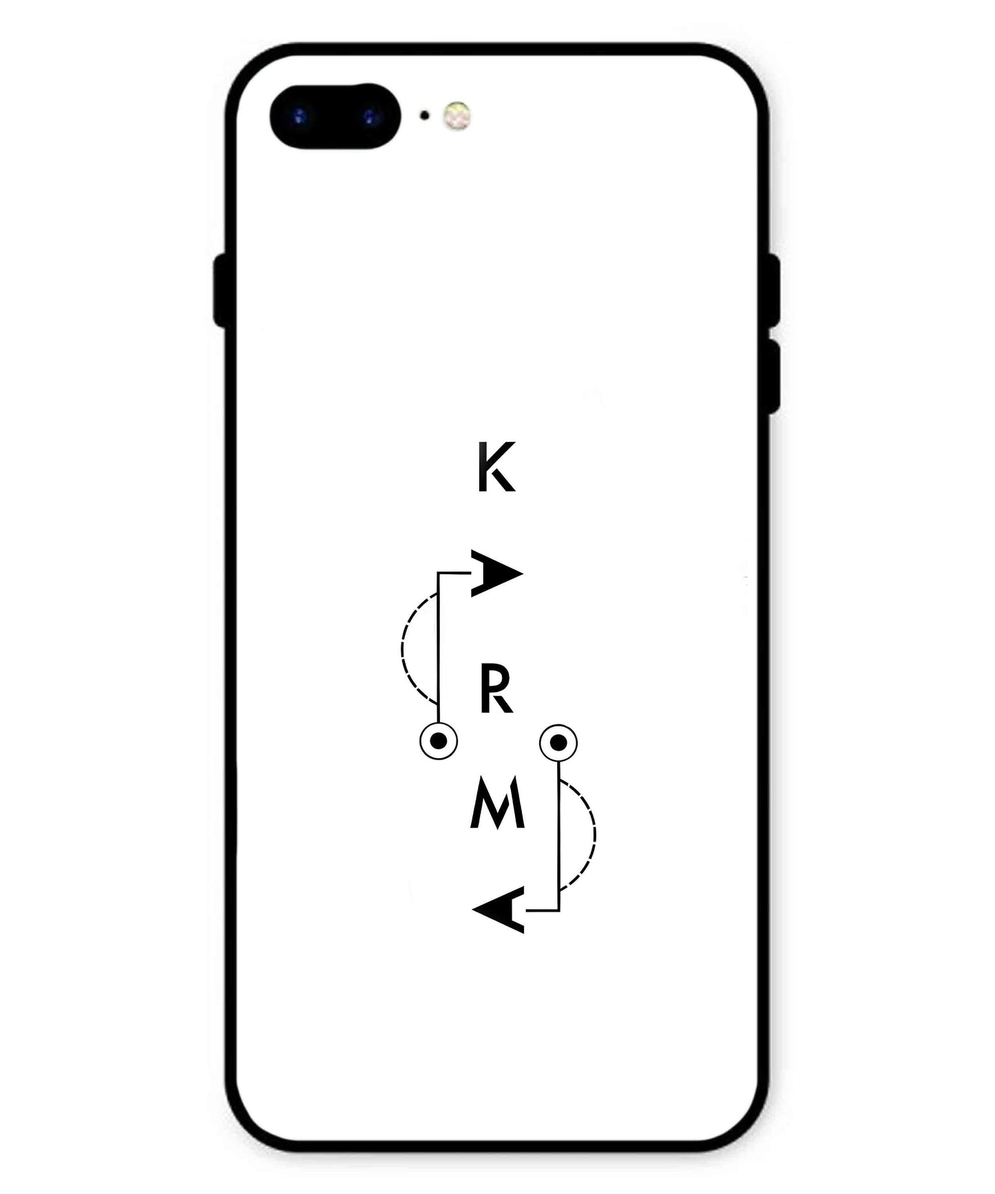 Karma Aesthetic Metal Back Cover Phone Case for iPhone 8 Plus
