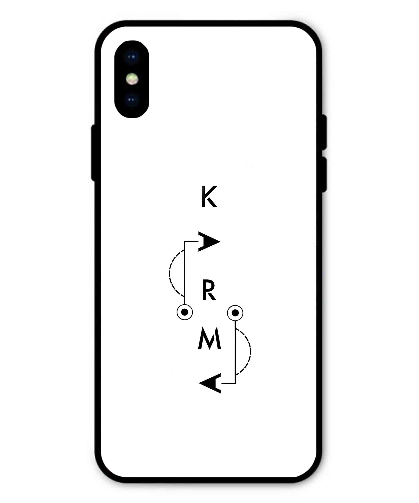 Karma Aesthetic Metal Back Cover Phone Case for iPhone Xs