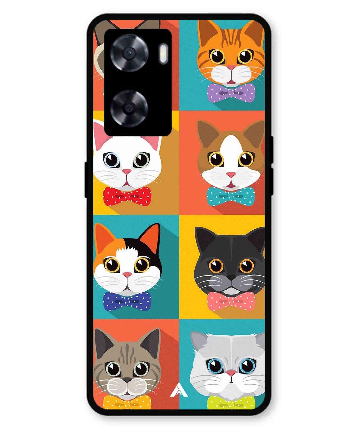 Kitties Metal Back Cover Phone Case for Oppo A77s