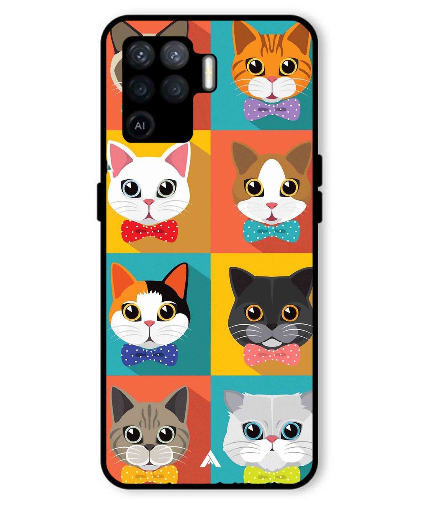 Kitties Metal Back Cover Phone Case for Oppo F19 Pro