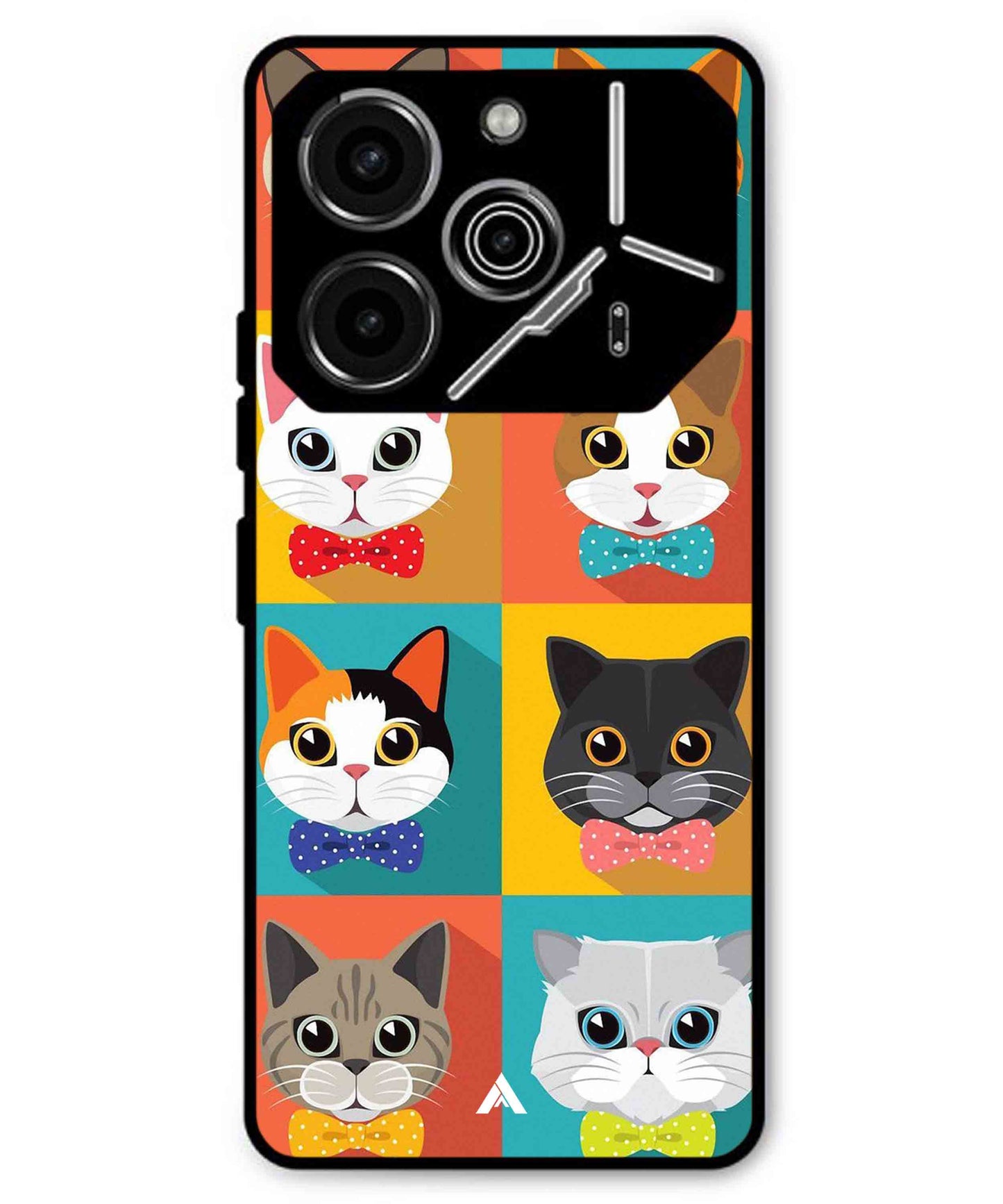 Kitties Metal Back Cover Phone Case for Tecno Pova 6