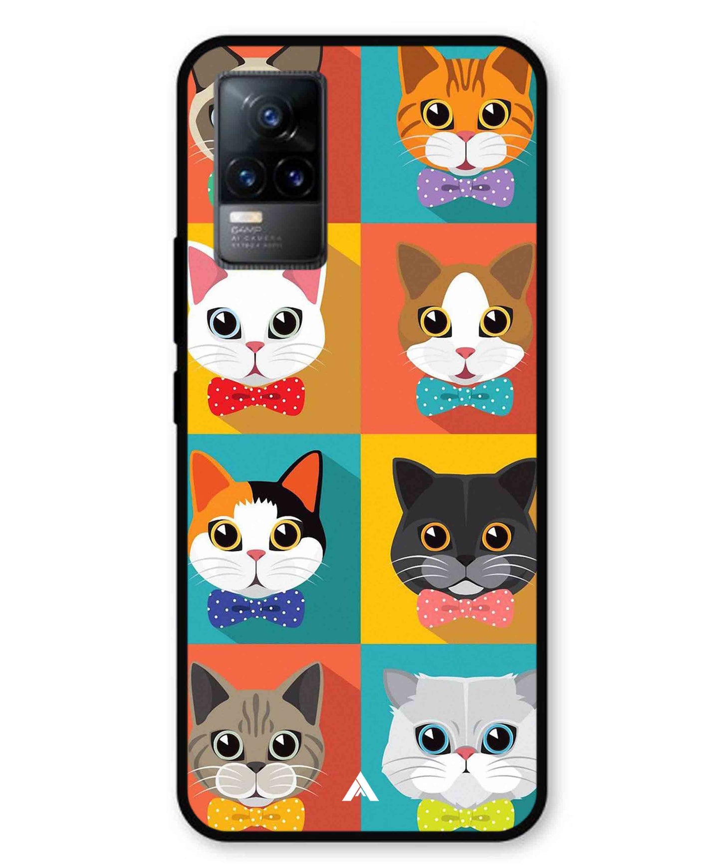 Kitties Metal Back Cover Phone Case for Vivo v21e 4G