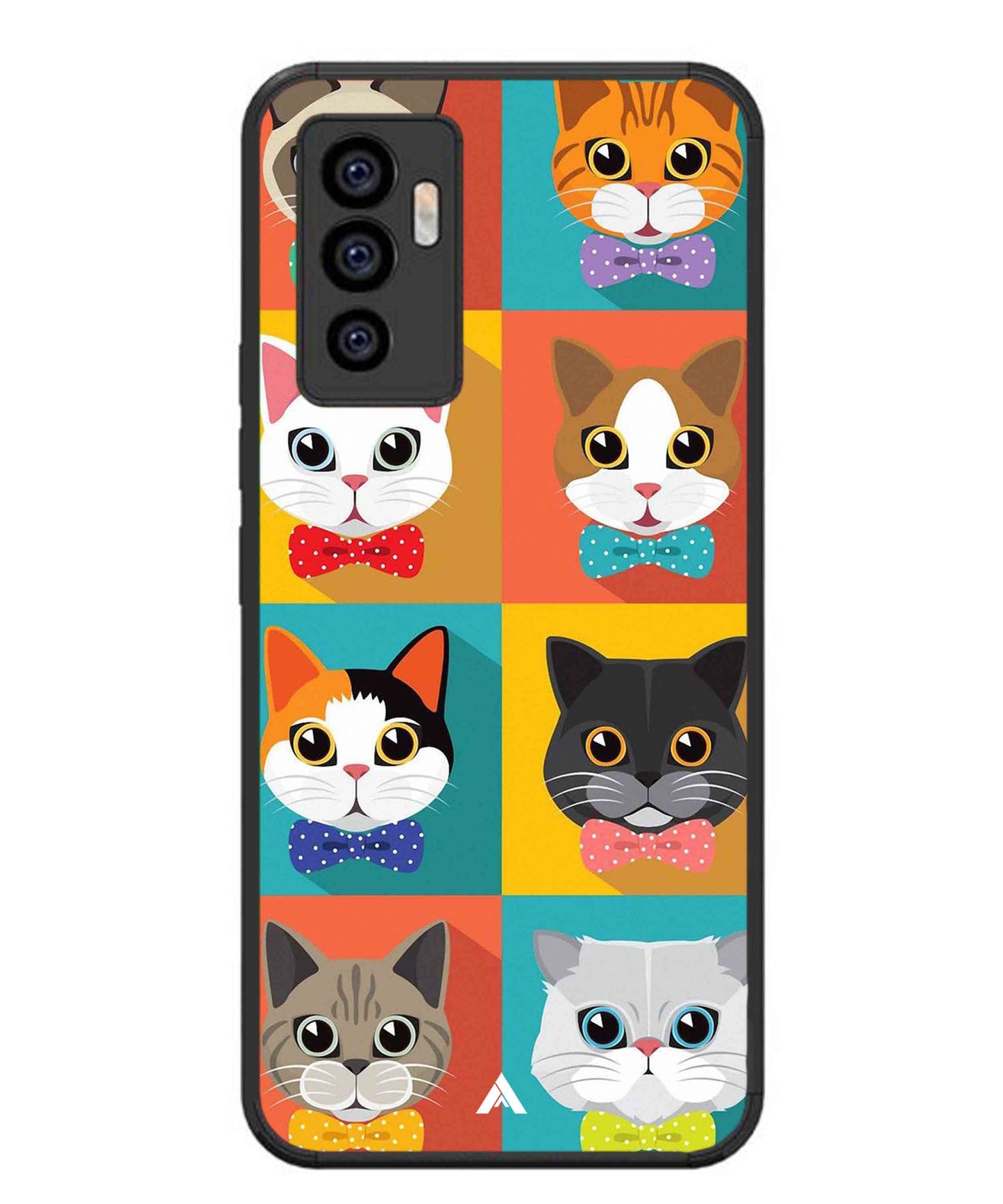 Kitties Metal Back Cover Phone Case for Vivo v23e
