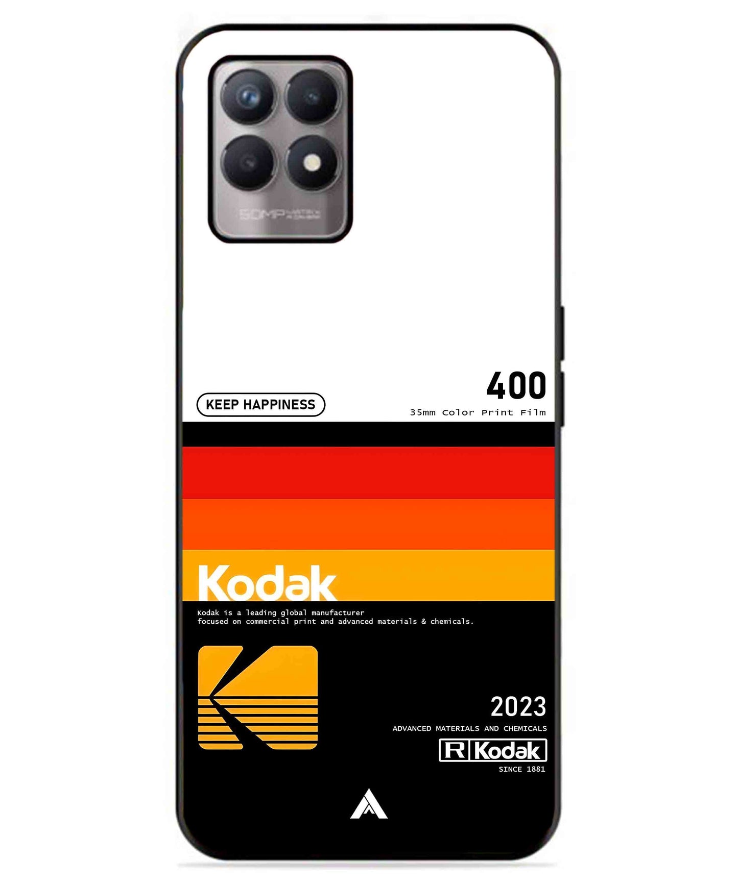 Kodak 400 Aesthetic Metal Back Cover Phone Case for Realme 8 4G