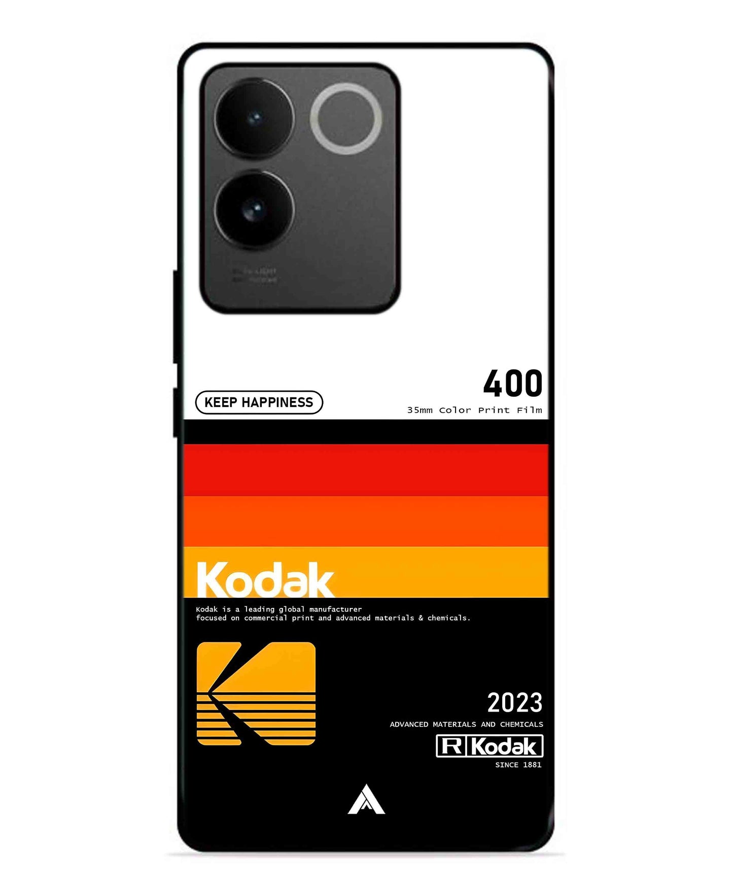 Kodak 400 Aesthetic Metal Back Cover Phone Case for Vivo T2 Pro