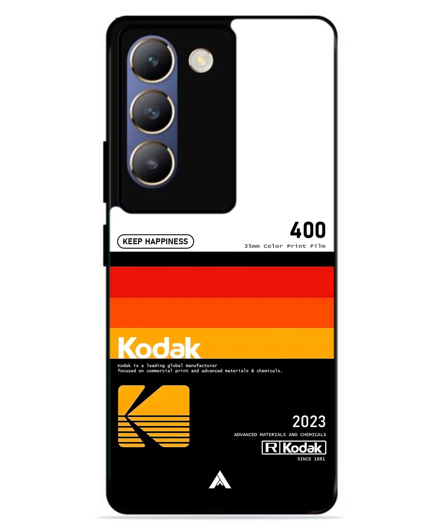 Kodak 400 Aesthetic Metal Back Cover Phone Case for Vivo v30 Lite