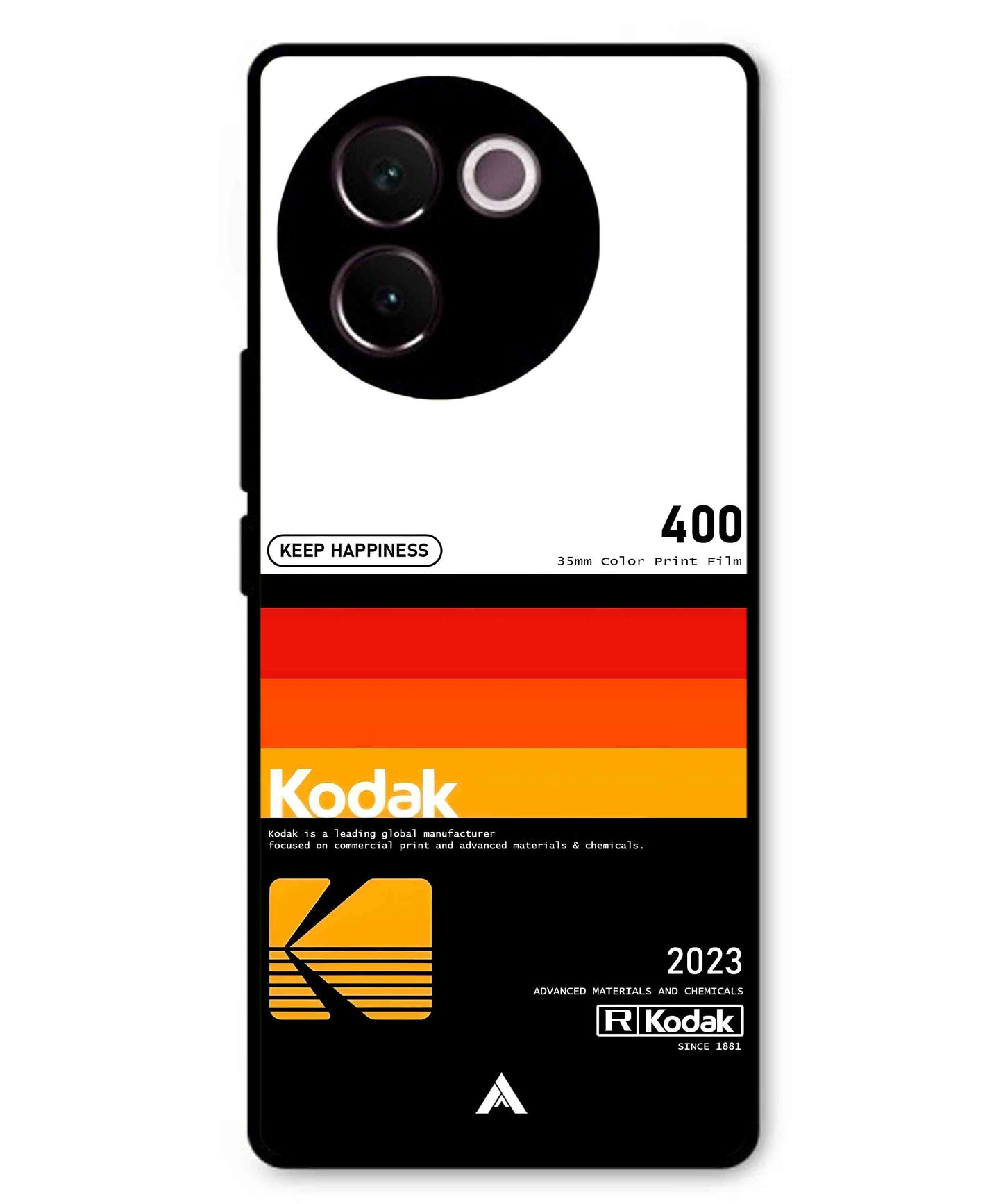 Kodak 400 Aesthetic Metal Back Cover Phone Case for Vivo v30e