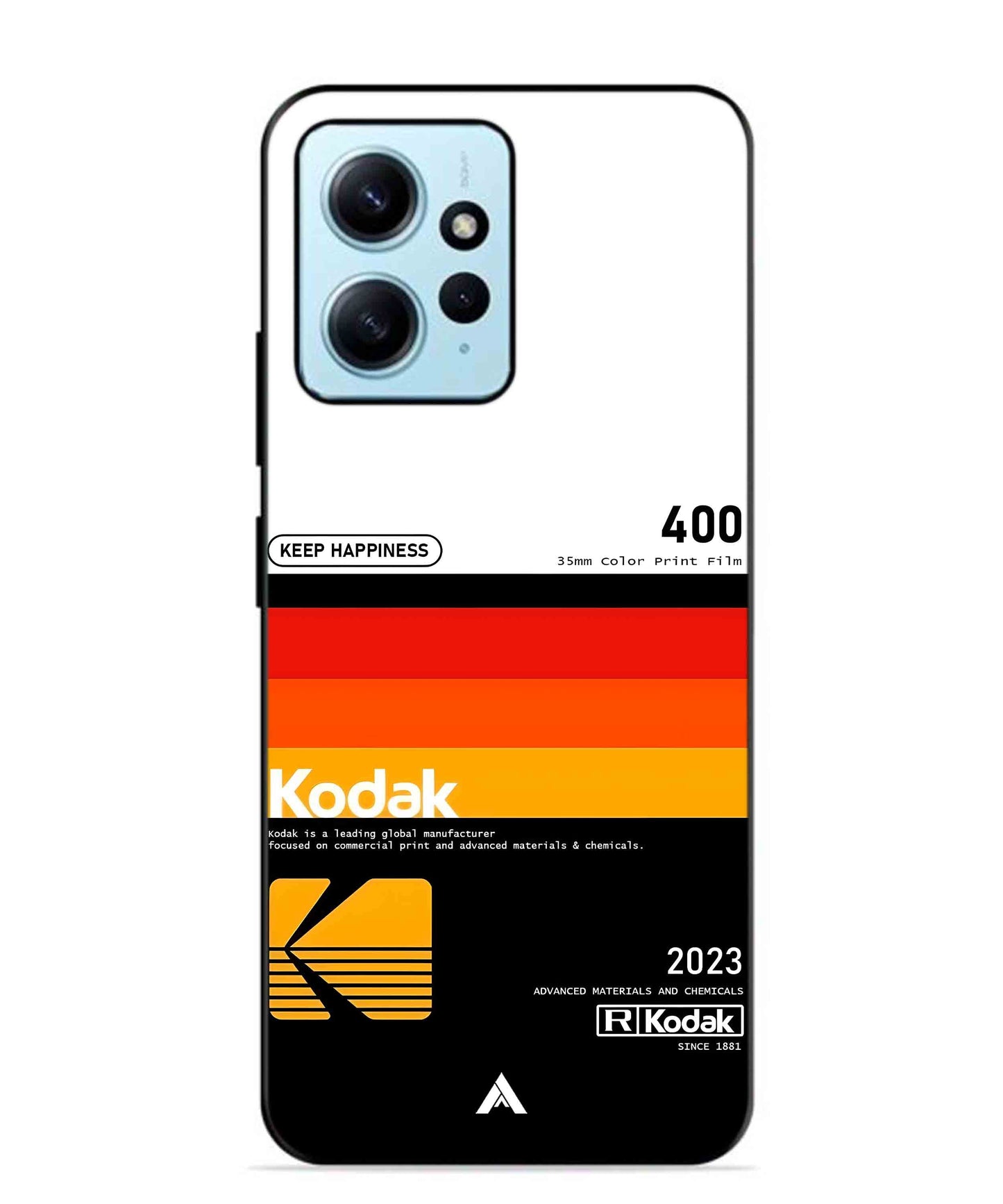 Kodak 400 Aesthetic Metal Back Cover Phone Case for Xiaomi Redmi Note 12 4G