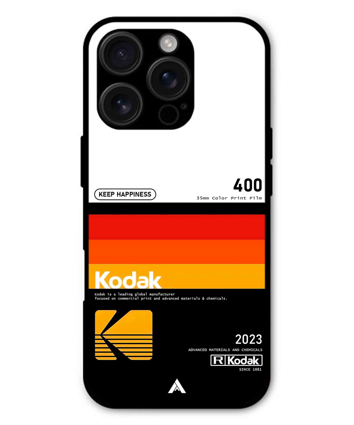 Kodak 400 Aesthetic Metal Back Cover Phone Case for iPhone 15 Pro