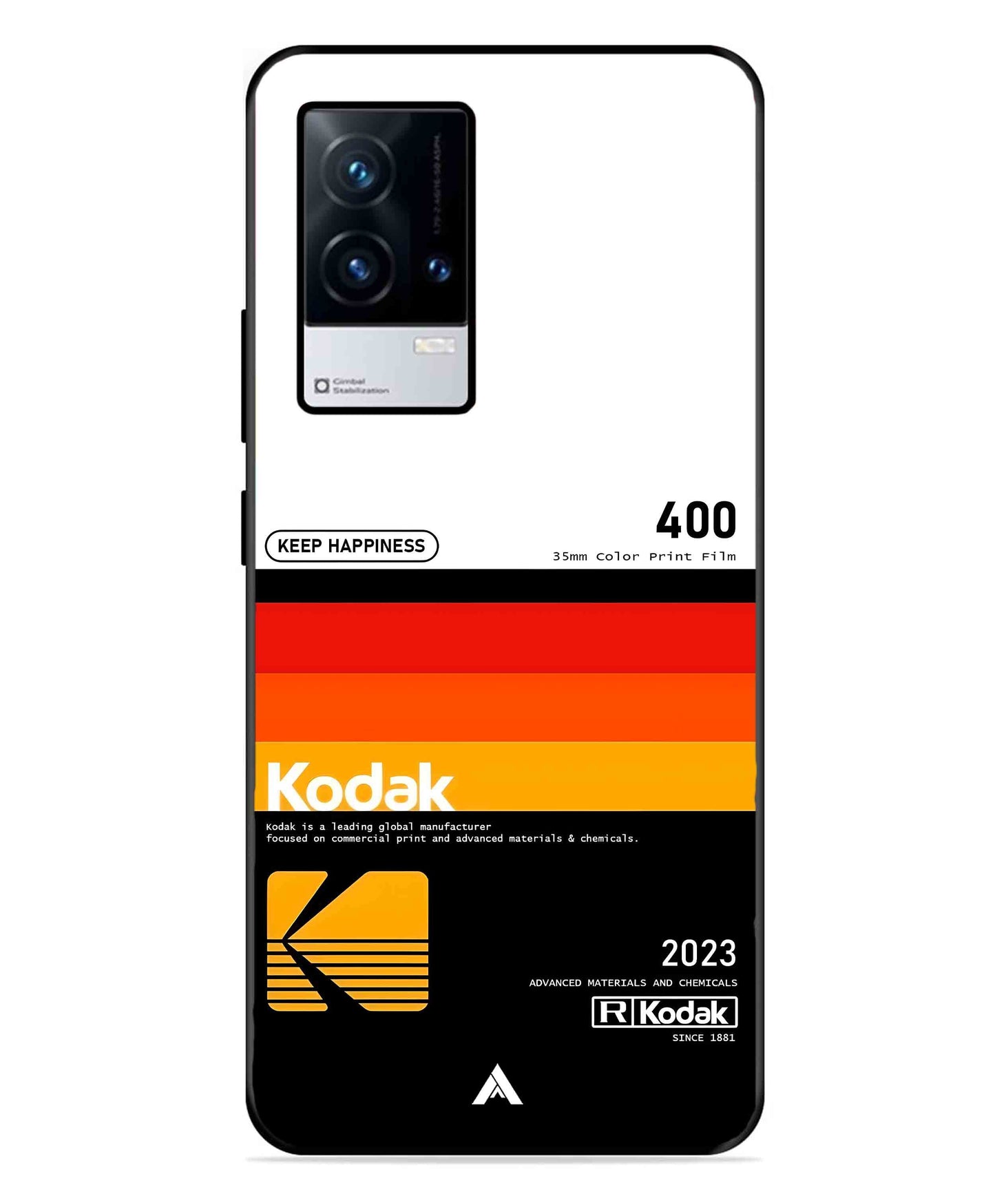 Kodak 400 Aesthetic Metal Back Cover Phone Case for iQOO 8