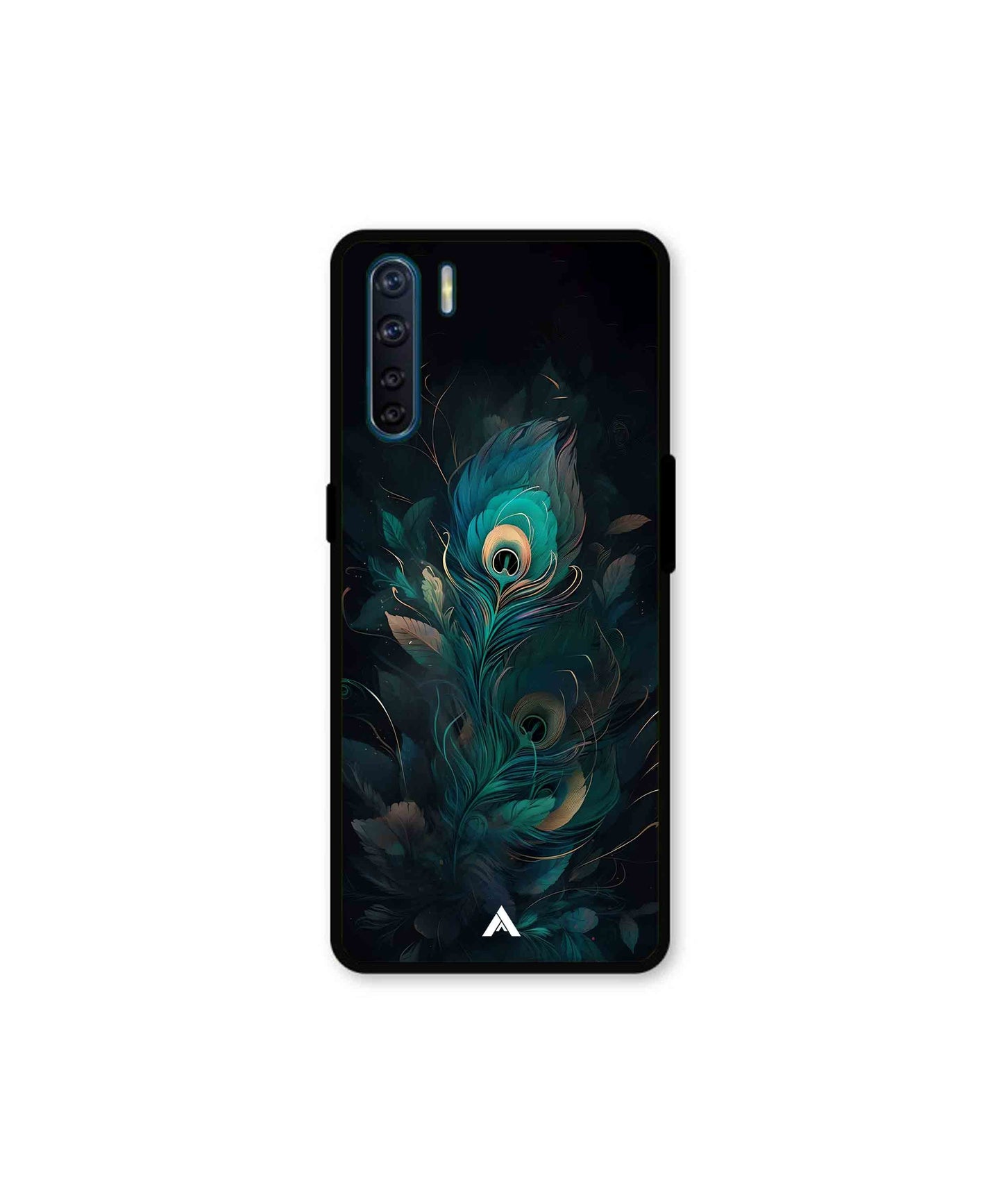 Krishna Mor Punkh Metal Back Cover Phone Case for Oppo F15