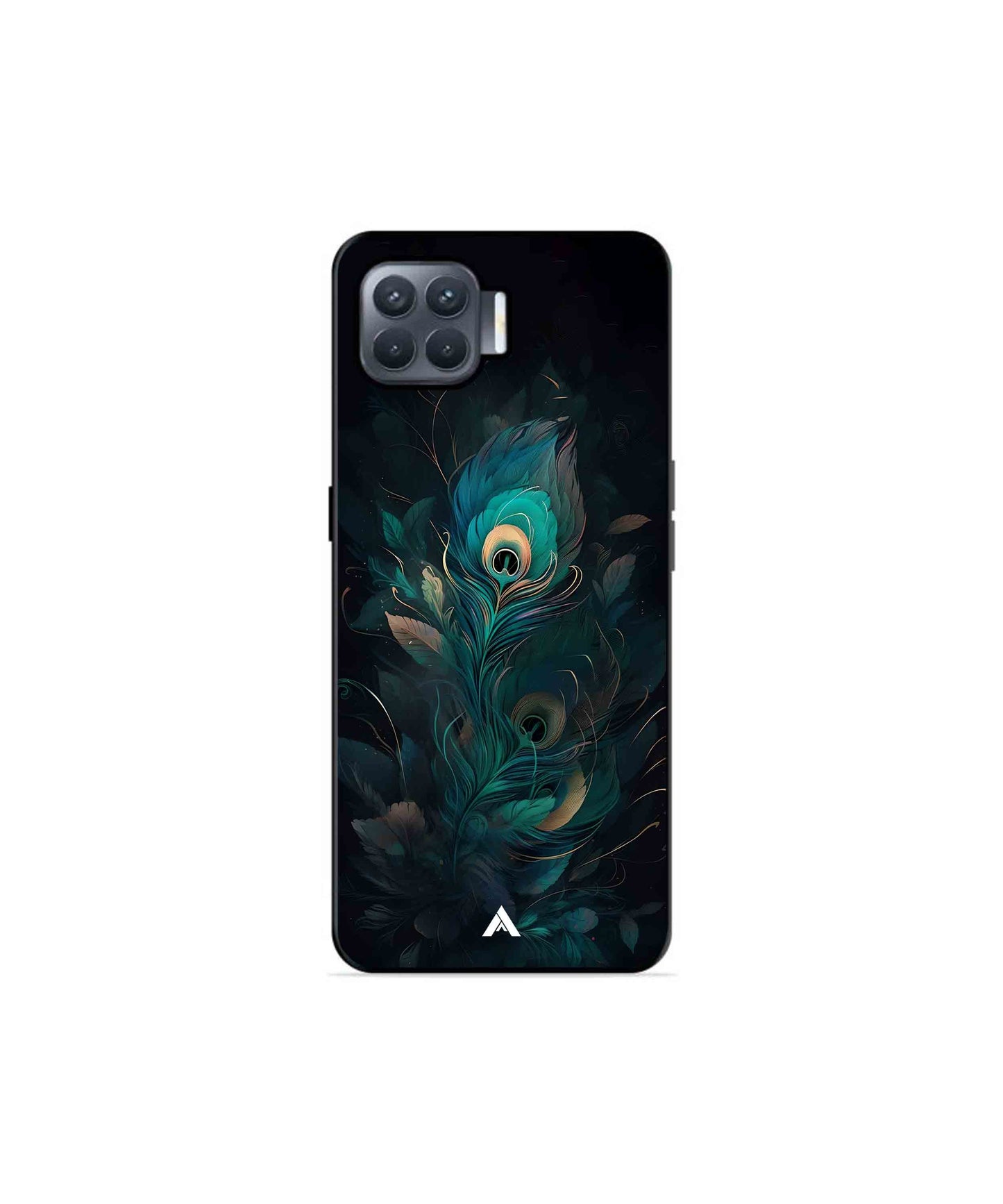 Krishna Mor Punkh Metal Back Cover Phone Case for Oppo F17 Pro