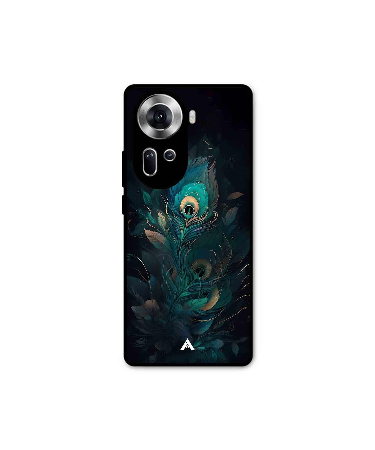 Krishna Mor Punkh Metal Back Cover Phone Case for Oppo Reno 11