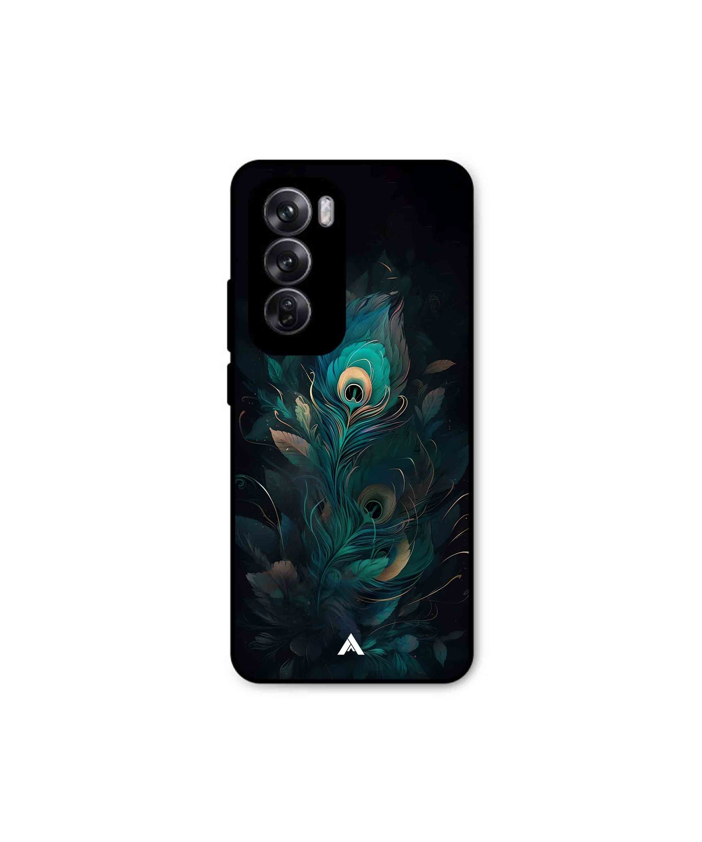Krishna Mor Punkh Metal Back Cover Phone Case for Oppo Reno 12 Pro