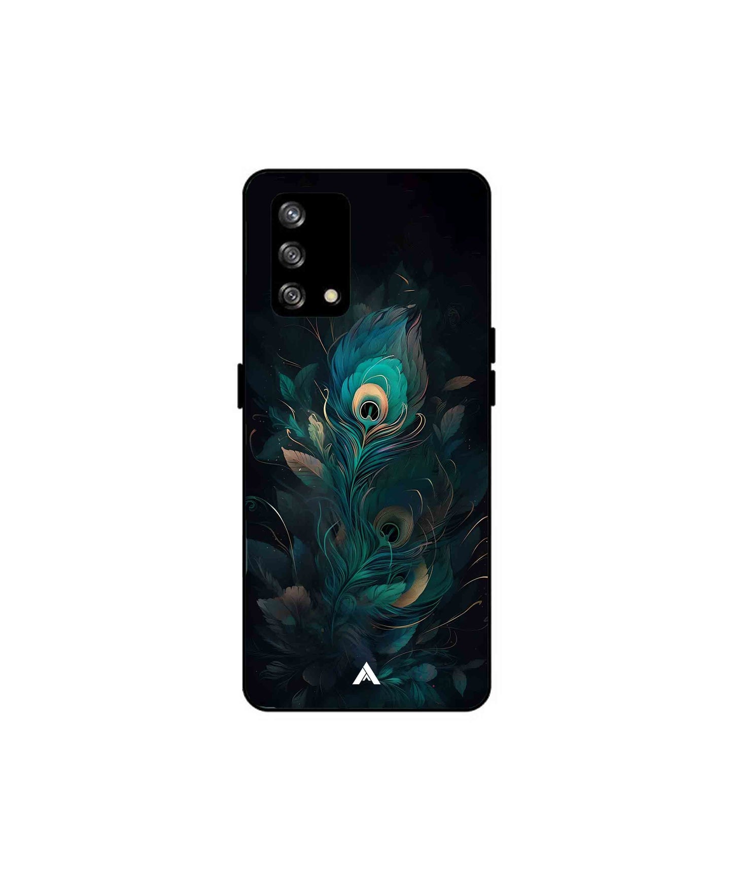Krishna Mor Punkh Metal Back Cover Phone Case for Oppo Reno 4F