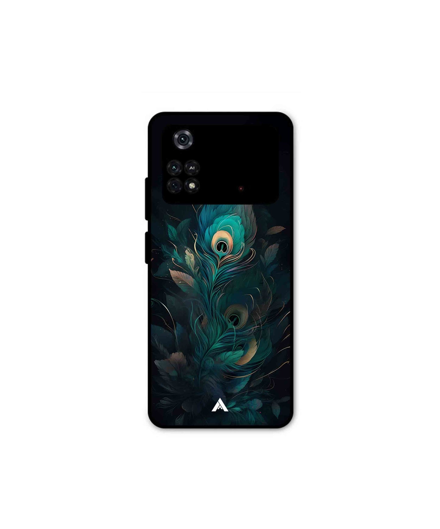 Krishna Mor Punkh Metal Back Cover Phone Case for Poco M4 Pro 4G