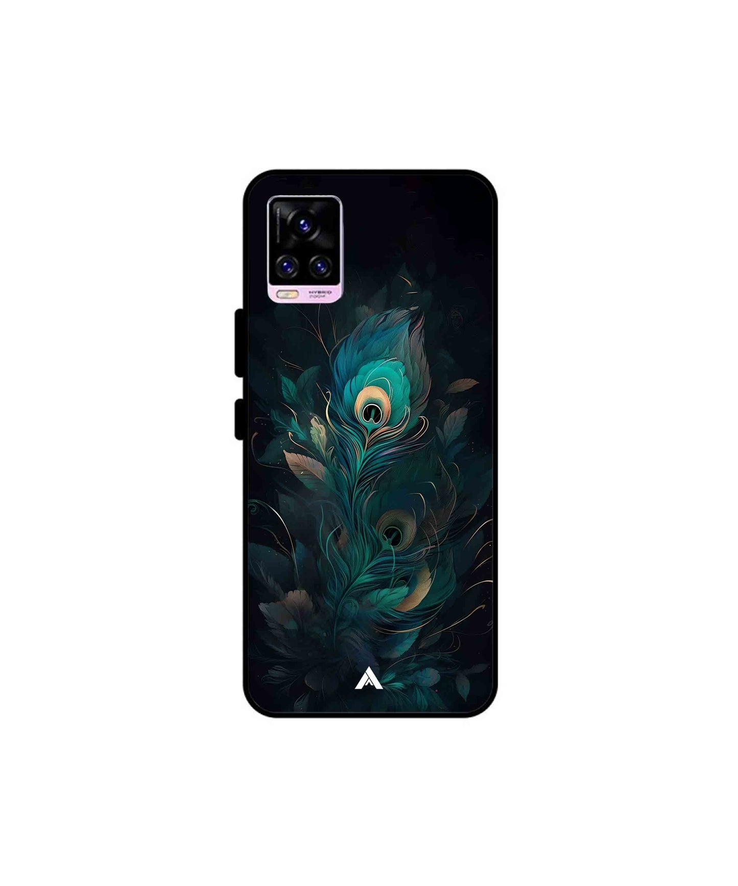 Krishna Mor Punkh Metal Back Cover Phone Case for Vivo v20 Pro