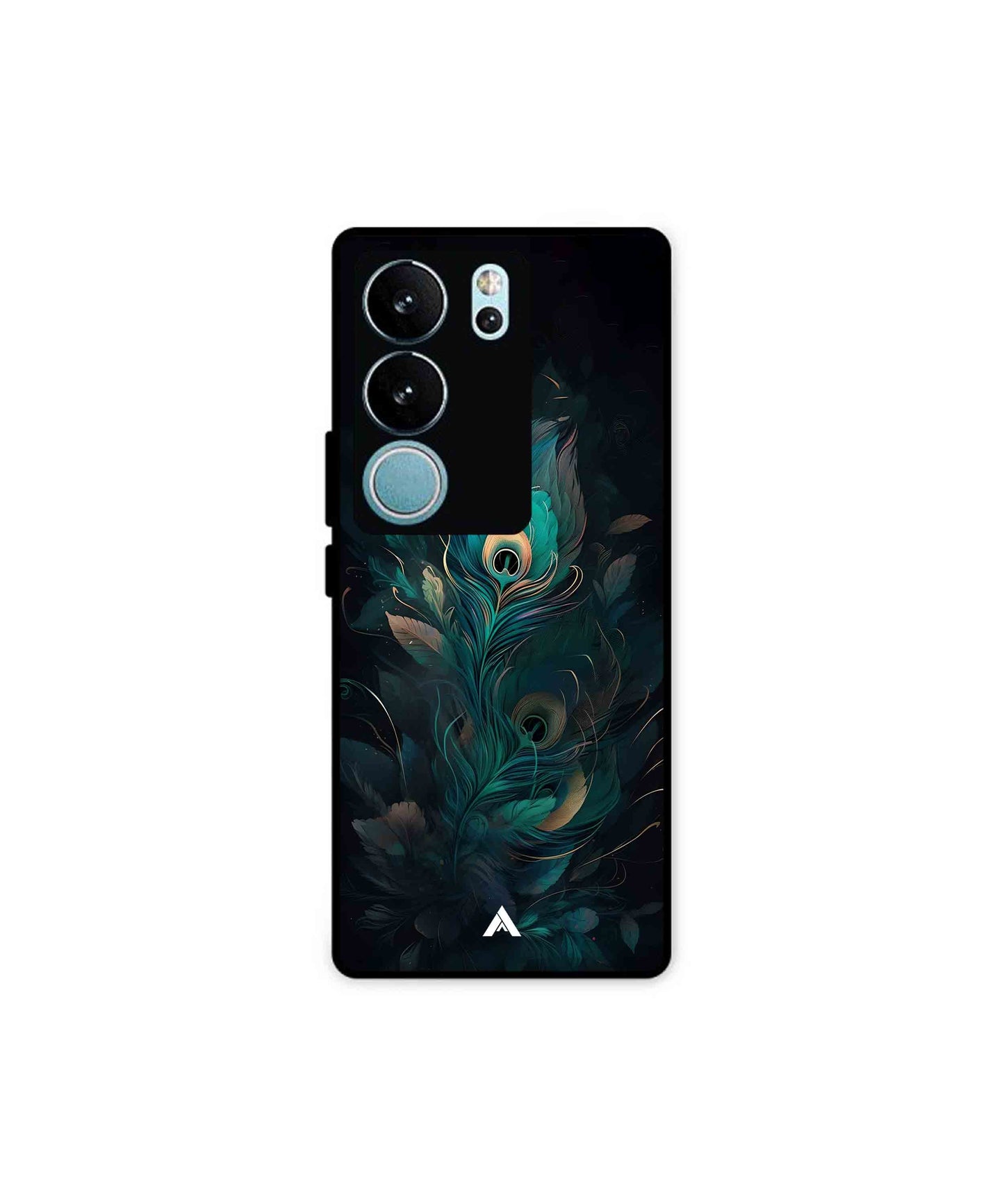 Krishna Mor Punkh Metal Back Cover Phone Case for Vivo v29 Pro