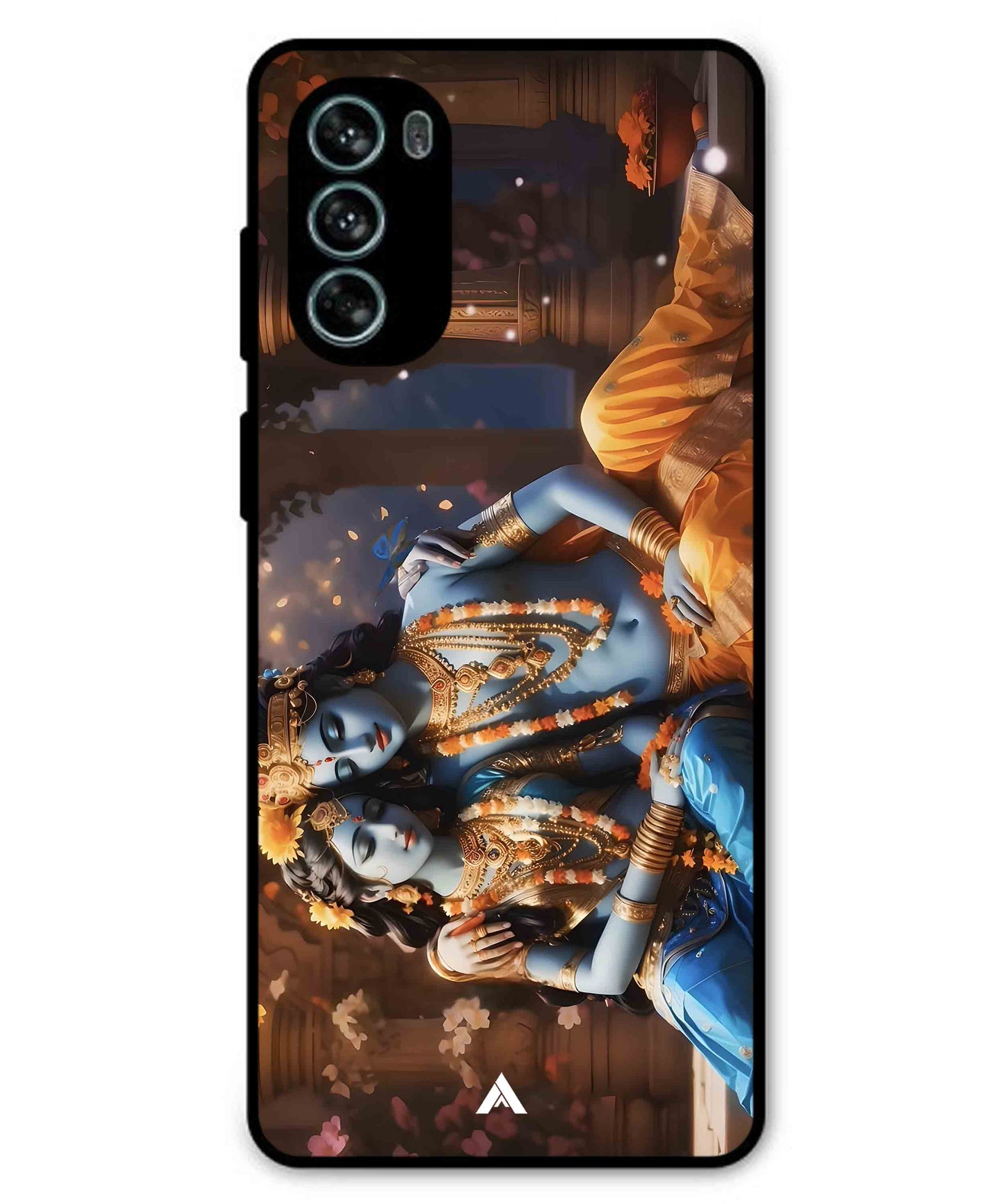 Krishna Radha Metal Back Cover Phone Case for Moto G62