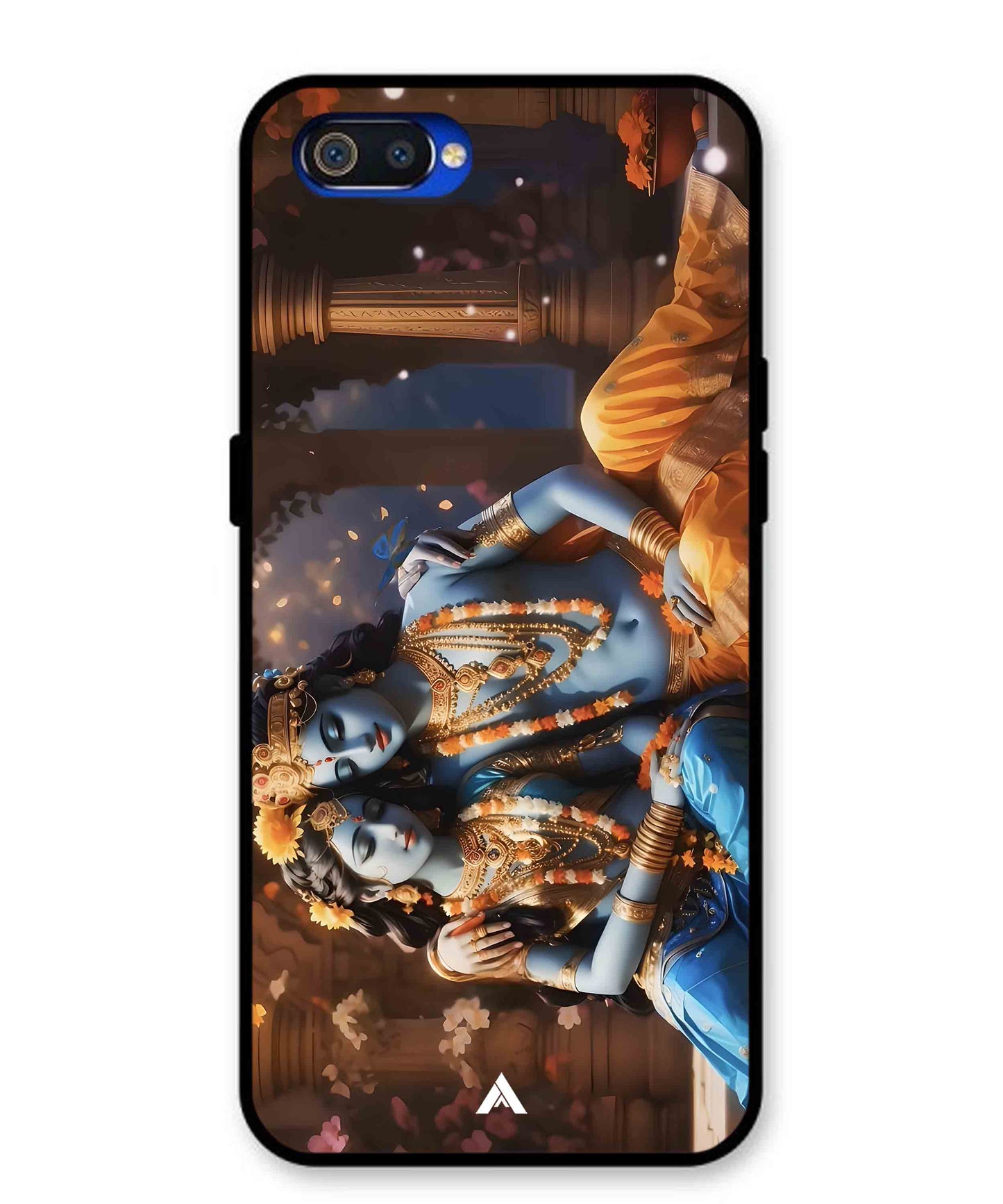 Krishna Radha Metal Back Cover Phone Case for Oppo A1K