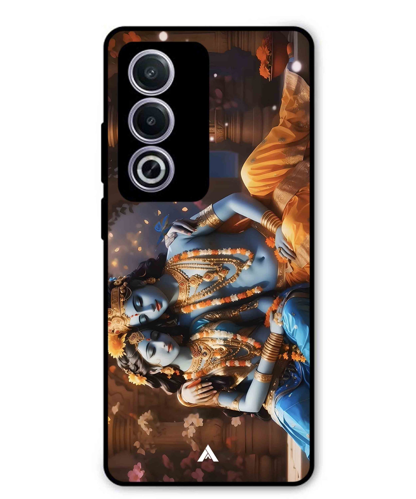 Krishna Radha Metal Back Cover Phone Case for Oppo A3 Pro