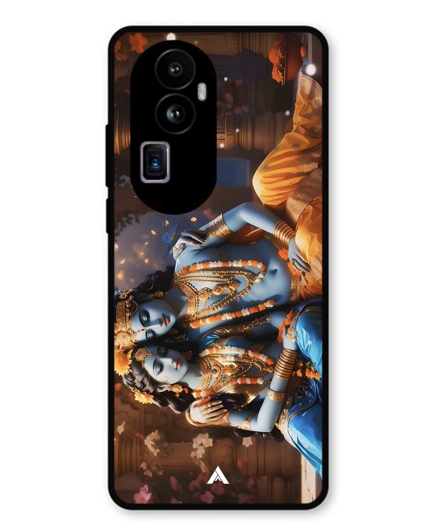 Krishna Radha Metal Back Cover Phone Case for Oppo Reno 10 Pro Plus