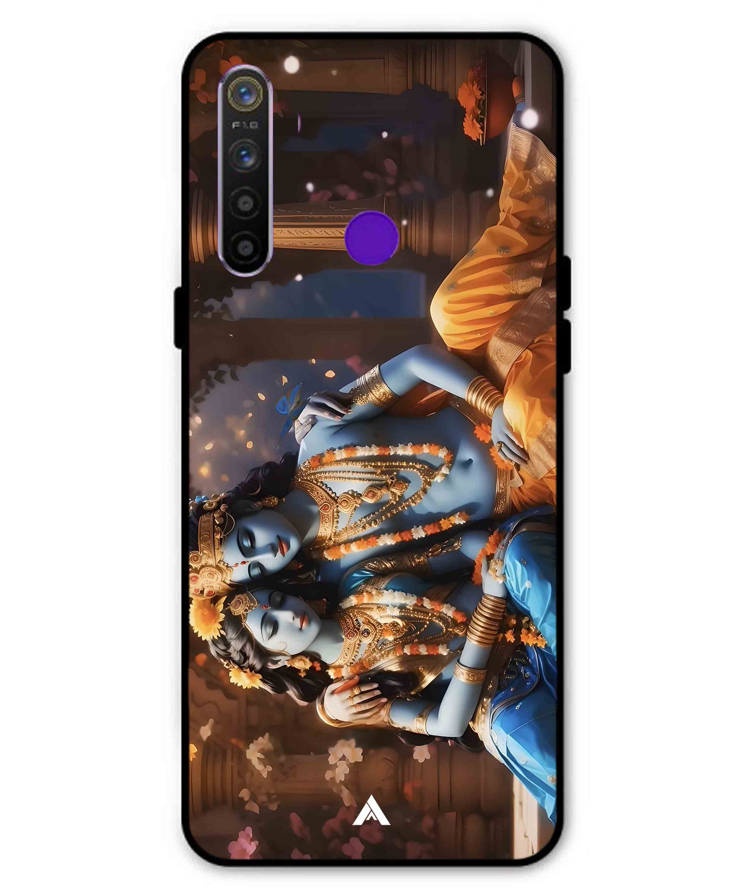 Krishna Radha Metal Back Cover Phone Case for Realme Narzo 10