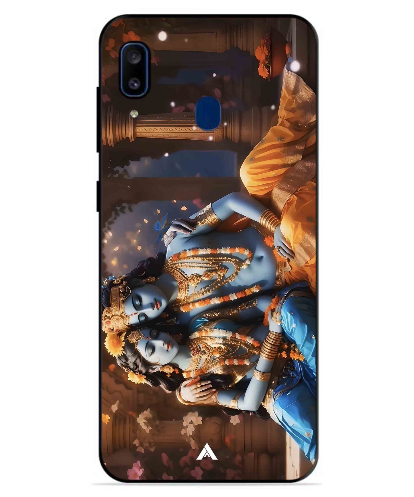 Krishna Radha Metal Back Cover Phone Case for Samsung Galaxy A20