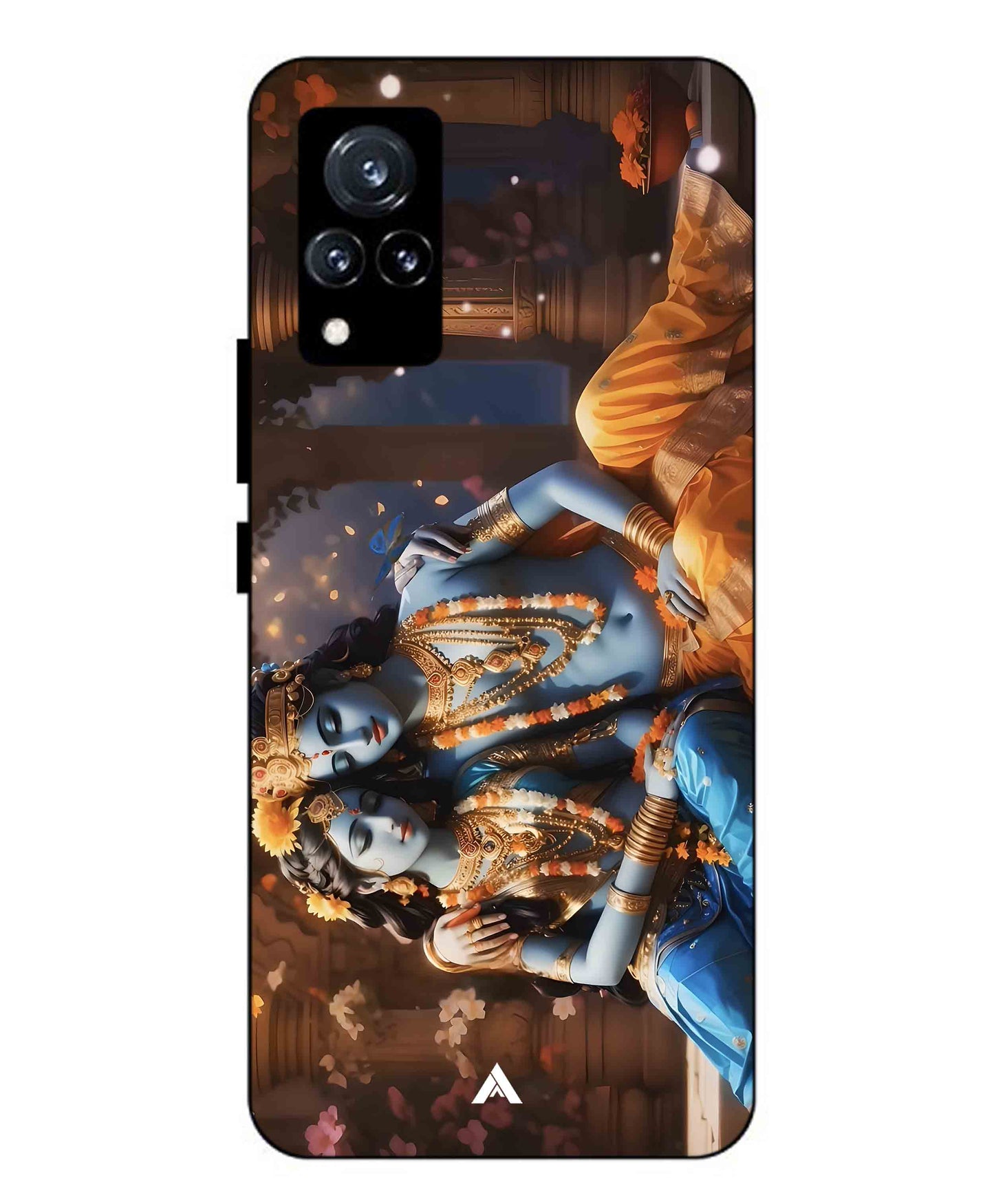 Krishna Radha Metal Back Cover Phone Case for Vivo v21