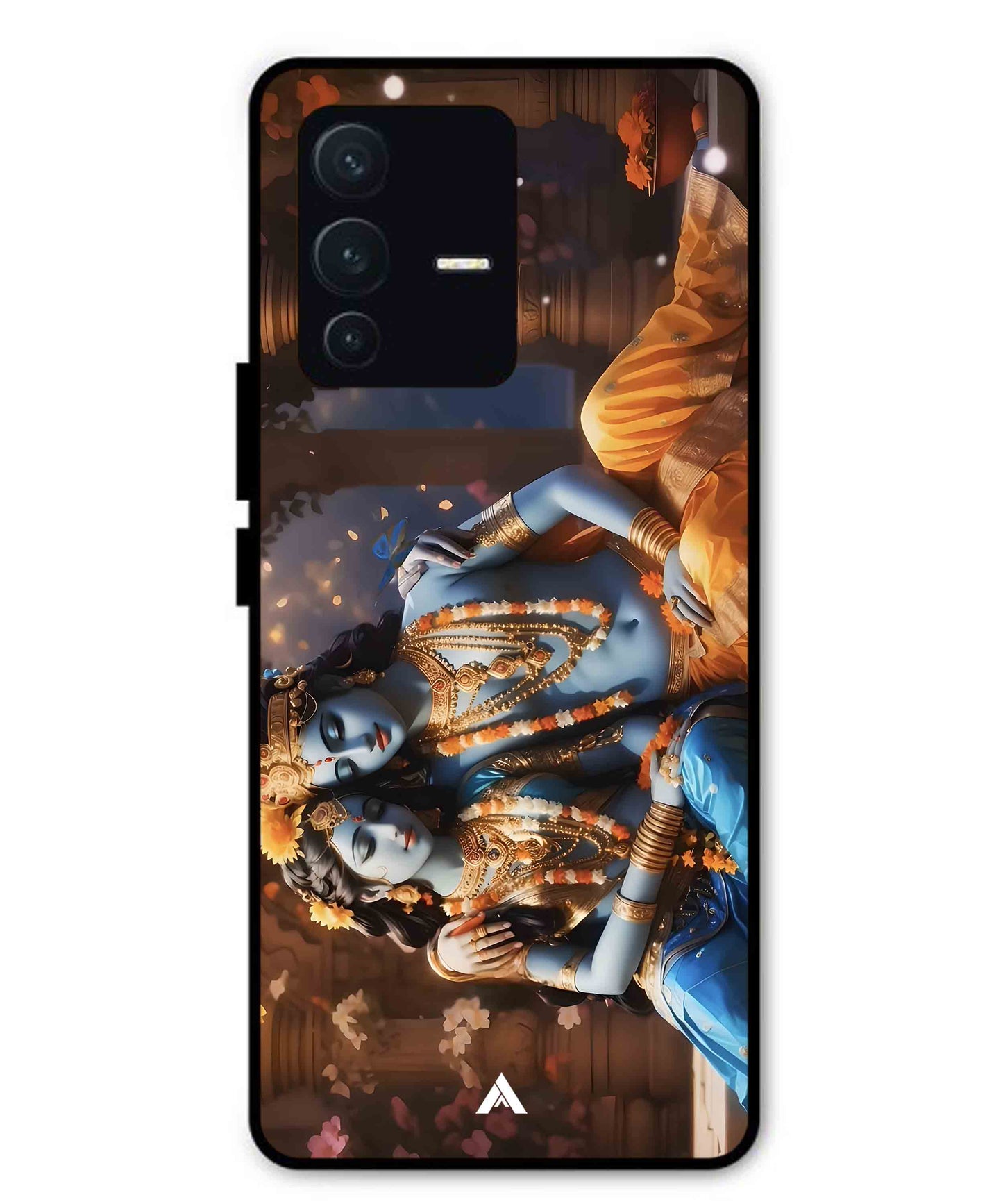 Krishna Radha Metal Back Cover Phone Case for Vivo v23 Pro