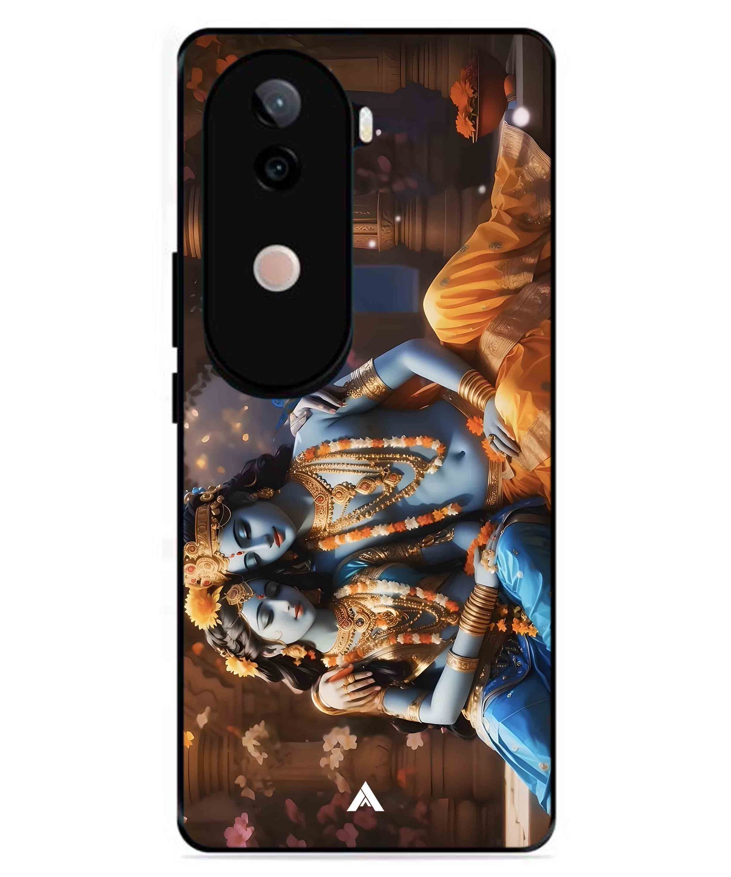 Krishna Radha Metal Back Cover Phone Case for Vivo v40e