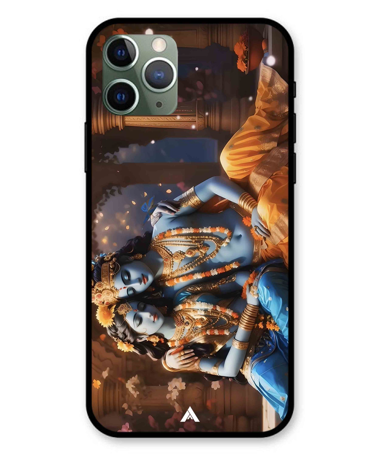 Krishna Radha Metal Back Cover Phone Case for iPhone 11 Pro