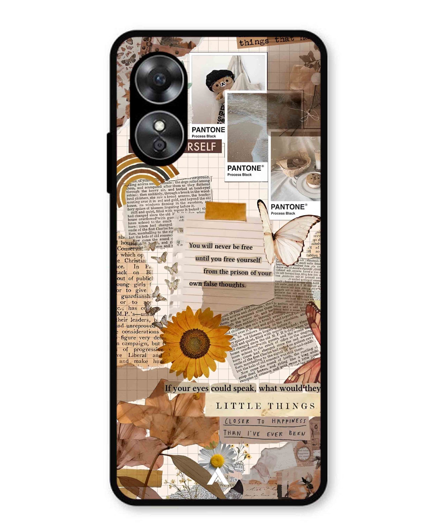 Little Things Metal Back Cover Phone Case for Oppo A17K