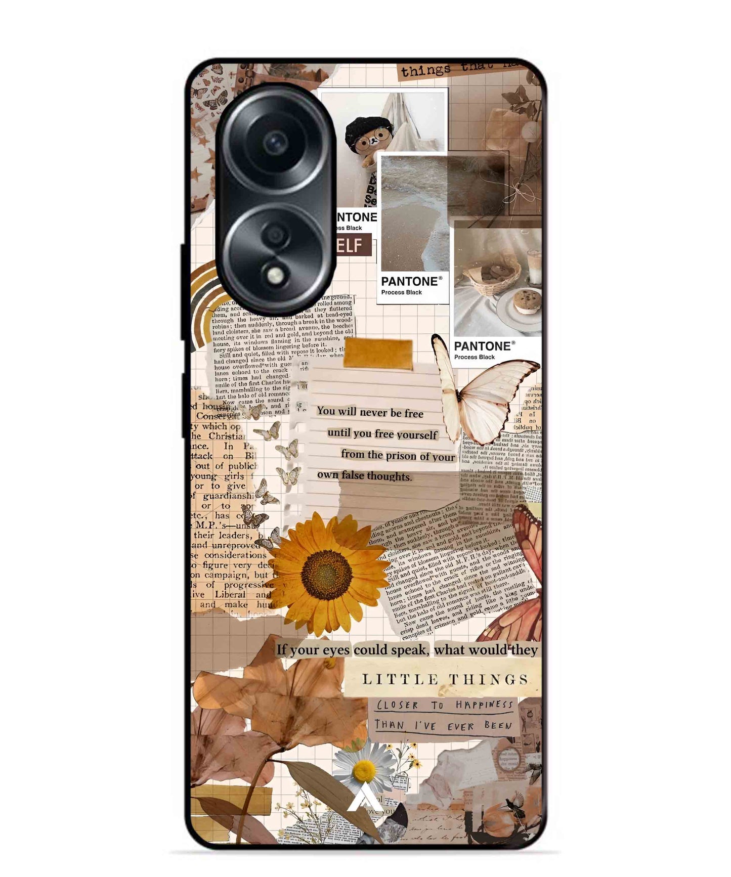 Little Things Metal Back Cover Phone Case for Oppo A58