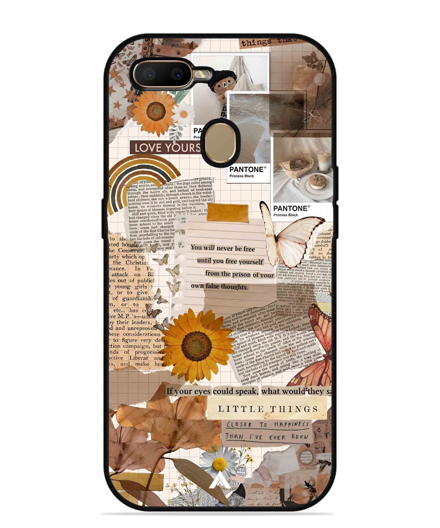 Little Things Metal Back Cover Phone Case for Oppo A5s