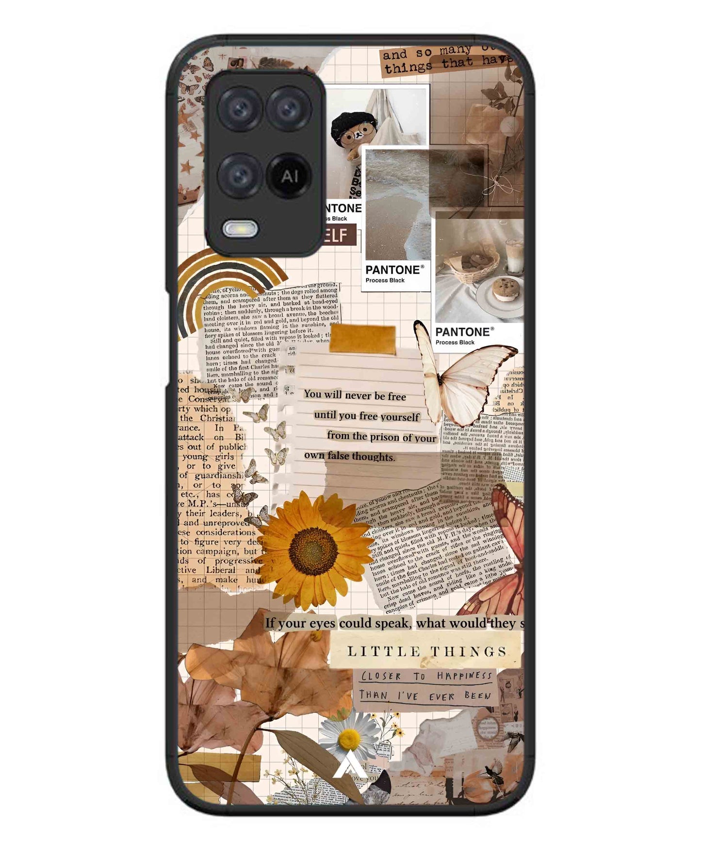 Little Things Metal Back Cover Phone Case for Oppo A74