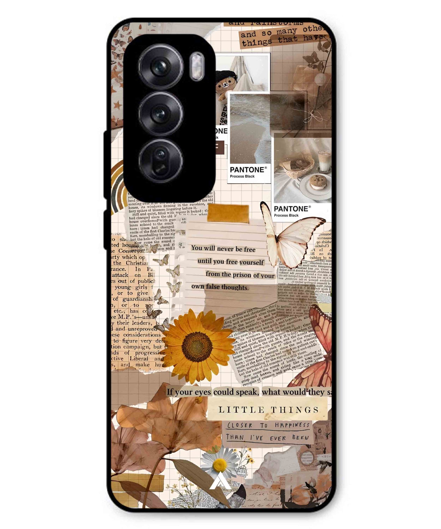Little Things Metal Back Cover Phone Case for Oppo Reno 12 Pro