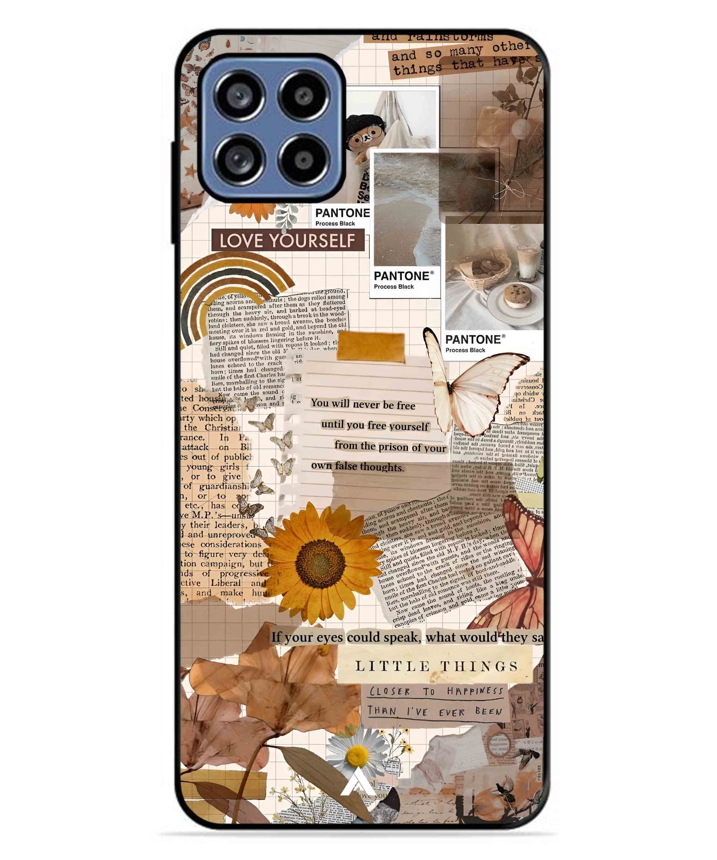 Little Things Metal Back Cover Phone Case for Samsung Galaxy A22 5G