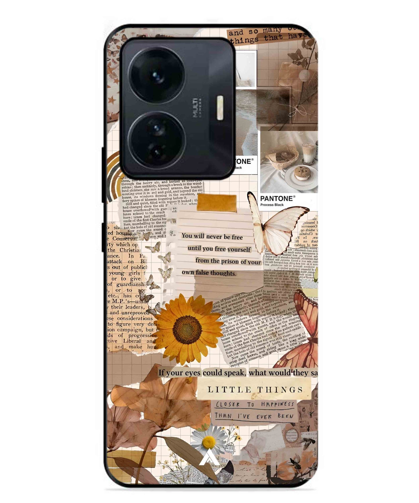 Little Things Metal Back Cover Phone Case for Vivo T1 Pro