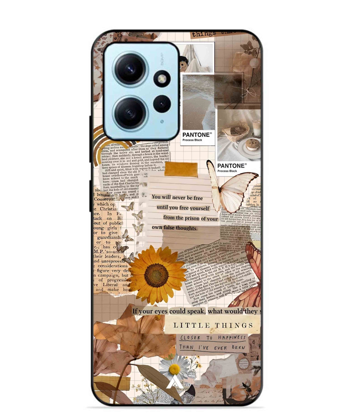 Little Things Metal Back Cover Phone Case for Xiaomi Redmi Note 12 4G