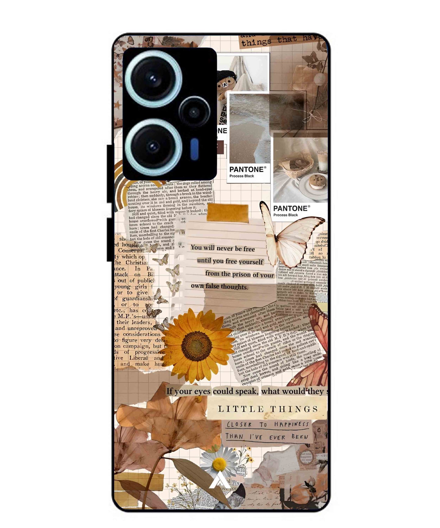 Little Things Metal Back Cover Phone Case for Xiaomi Redmi Note 12 Turbo