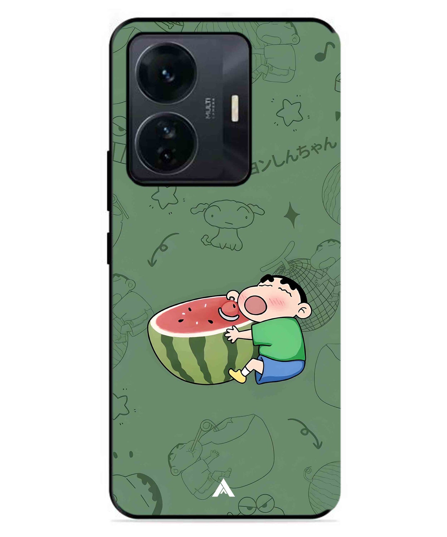 Melon Shinchan Metal Back Cover Phone Case for IQOO Z6 Pro